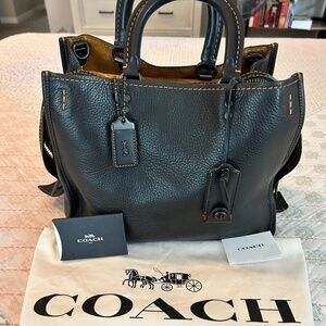 Coach Rogue 30 Bag 20315 Pebble Glove tanned Leather Black EUC 2 Shoulder Straps